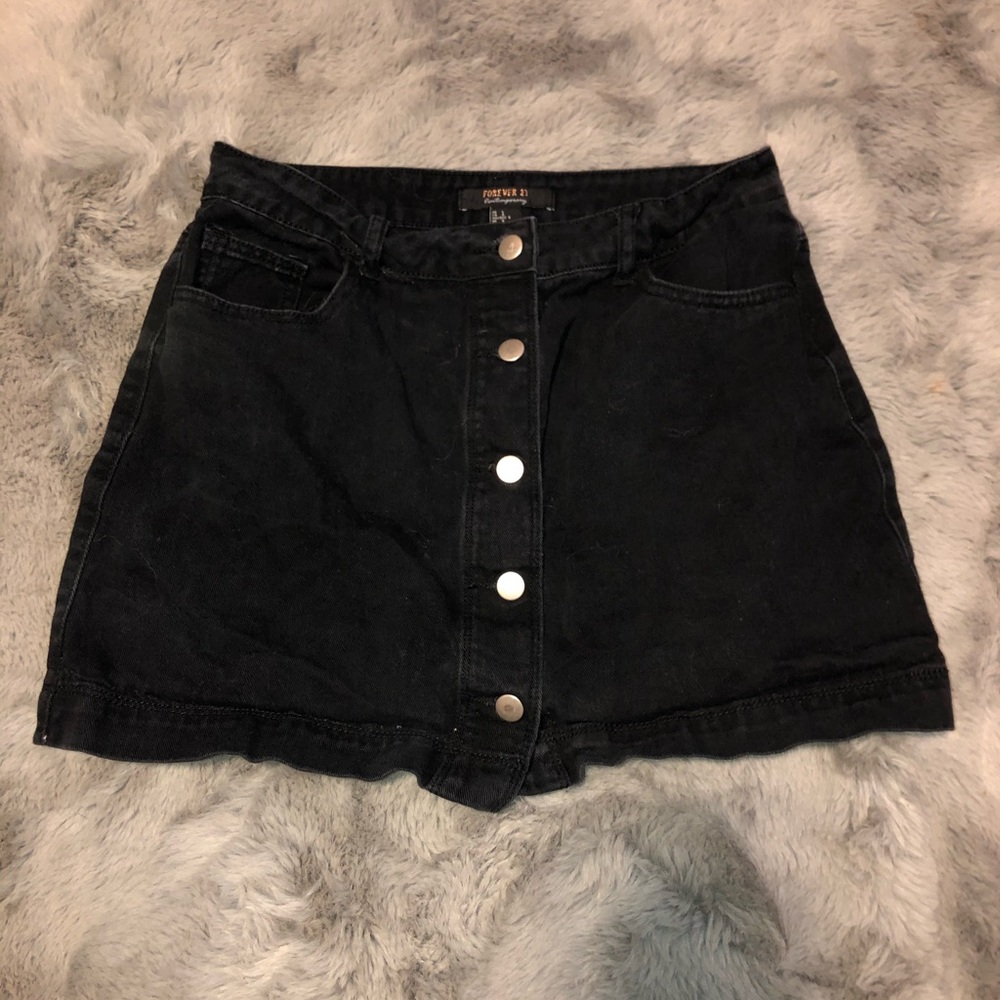 black denim skirt